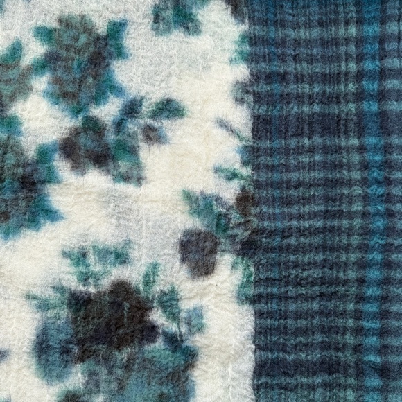 J. Jill 100% Wool Scarf Wrap Watercolor Floral Plaid Mixed Print - Picture 7 of 10